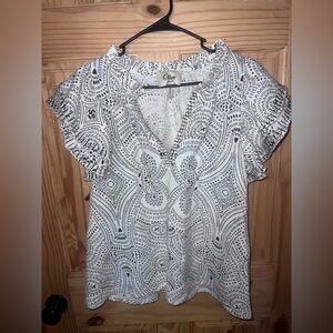 Anthropologie Ollari Organza Ruffled  Blouse Size Lrg  💯 Cotton